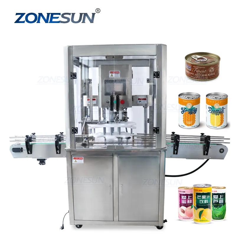 ZONESUN lattine automatiche per alimenti in alluminio per aggraffatrici bevande per bevande rotonde lattine per aggraffatura barattolo di latta tappatrice