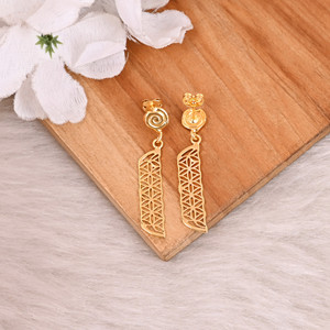 Trendy Gold-plated Brass Stud <b>Earrings</b> For Daily Wear Customized Jewelry High-quality Brass Designer <b>Earrings</b> Bulk Order - Product Image 4