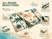 Wholesale Luxury Adult Custom Printed Sand Free Water-absorbent Quick-drying Multi-functional Microfiber Beach Towels