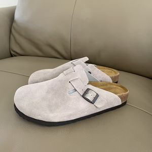 <span class=keywords><strong>Mules</strong></span> classiques haut de gamme pour <span class=keywords><strong>femme</strong></span>, chaussures de jardin plates en daim respirant, sabots à plateforme à bout fermé, sandales <span class=keywords><strong>orthopédiques</strong></span> en cuir et liège - Product Image 2