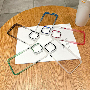 Mỏng Trong Suốt Chống-Scratch Điện Thoại Trường Hợp <span class=keywords><strong>Gradient</strong></span> Mạ Ống Kính Khung Cảm Ứng Mềm Mại Rõ Ràng <span class=keywords><strong>TPU</strong></span> Bìa Đối Với iPhone 17 16 15 14 Pro Max - Product Image 2