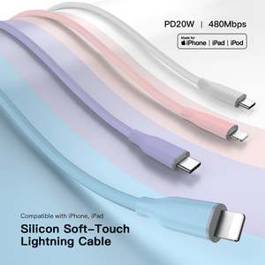 Uniean nhà máy bán buôn 2.0 silicon USB C để L Cáp USB A đến L 2.4A pd20w Loại C Cáp sạc nhanh cáp dữ liệu cho Iphone - Product Image 4