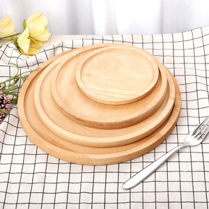 Round Beechwood Serving <b>Trays</b> 14 20 24 28 Cm Solid Color For Hotel <b>Tea</b> Coffee Breakfast Use - Product Image 3