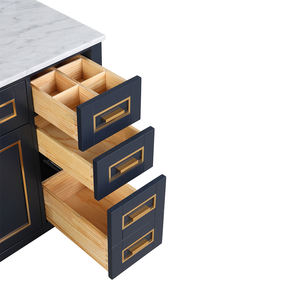 Meuble-lavabo moderne haut de gamme autoportant de 48 pouces avec vasque en céramique et caractéristiques résistantes à l'eau - Product Image 6