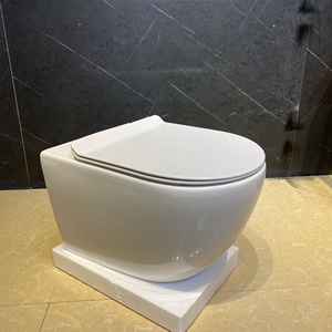 <span class=keywords><strong>WC</strong></span> mural moderne sans bride en céramique avec réservoir encastré à <span class=keywords><strong>chasse</strong></span> arrière pour projets de salles de bain d'hôtels haut de gamme - Product Image 3