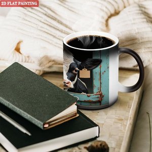 <b>Ceramic</b> Mug 11oz Heat Activated Color Changing Drinking <b>Cup</b> Frosted Black - Product Image 2