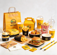 Boîte à frites jetable en papier pour emporter, emballage alimentaire personnalisé pour ailes de poulet, boîtes à hamburgers, conteneur pour plats à emporter rapides
