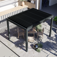 Bioclimatic Pergola en aluminium Toit à persiennes en aluminium Auvent électrique réglable pour terrasse de jardin Écran extérieur Pergola en option