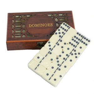 Jeu de <span class=keywords><strong>dominos</strong></span> en <span class=keywords><strong>bois</strong></span> sculpté creux, 28 tuiles de <span class=keywords><strong>dominos</strong></span> double six en ivoire, jeu de table de voyage, cadeau pour adultes et famille - Product Image 1