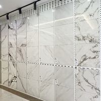 Dalles de sol en porcelaine blanche naturelle brillante de style jazz pour salle de bain et revêtement mural de hall de villa de luxe 800x800mm