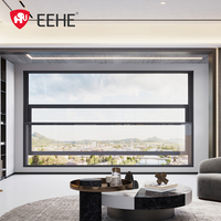 Balcon Vue surdimensionnée Fenêtre intelligente verticale avec écran Aluminium Verre Capteur de pluie Fenêtre de levage