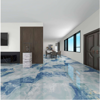 Dalles murales et de sol en porcelaine polie et émaillée, motif onyx bleu ciel, 60x120, panneaux muraux de douche, intérieur de villa, antidérapant, salle de bain