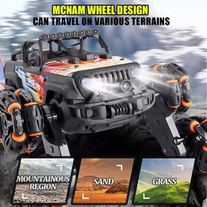 Voiture RC de cascade 4x4 en alliage à double commande 2.4G, avec huit ou six roues, bras oscillant, télécommande, fonction pulvérisation et lumières - Product Image 5