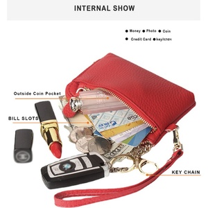 Custom Cow Leather Ladies Coin <b>Purse</b> Mini Zipper Pouch with Waist Strap <b>Small</b> Card Holder Keychain Coin <b>Purse</b> - Product Image 6