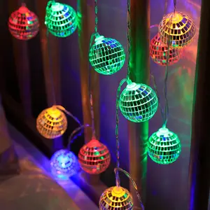 Hot Sale Mini Wall Window Tree Decorations Glass Disco Ball Mirror Led Party String Lights for Holiday