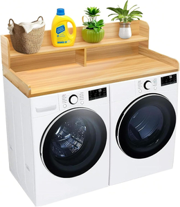 Lavatrice e Asciugatrice Personalizzabile con Piano in Legno Salvaspazio, Moderna e Autoportante - Product Image 1