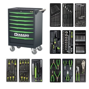 Carro de herramientas rodante Fasano Tools 122V/AS170 con múltiples juegos de herramientas para reparación de automóviles - Product Image 3