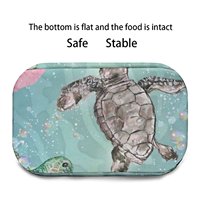 Sac isotherme portable en tissu Oxford imperméable avec fermeture éclair, imprimé par sublimation intégrale motif tortue marine et océan, idéal pour le déjeuner et à porter en bandoulière