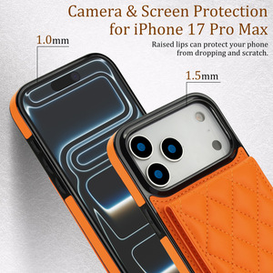 Funda de Cuero de Lujo para <span class=keywords><strong>iPhone</strong></span> 17 Pro Max con Correa de Muñeca y Correa Cruzada, Cartera RFID, Funda para Teléfono Móvil para <span class=keywords><strong>iPhone</strong></span> 16 17 - Product Image 3
