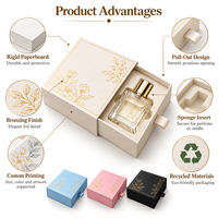 Boîte cadeau parfum en carton recyclé personnalisée, impression UV en relief, emballage carré avec ruban pour cosmétiques et bougies
