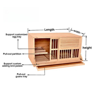 Nichoir en bois pour l'élevage de pigeons de course avec plateau coulissant et cloison pour l'accouplement, l'éclosion et l'isolement – Robuste, durable et facile à nettoyer