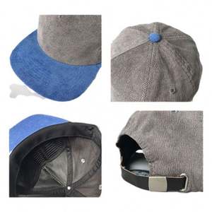 Gorras de Pana de 5 Paneles con Logotipo Bordado Personalizado, Deportivas, Transpirables, Impermeables, Ajustables con Cierre a Presión - Product Image 2