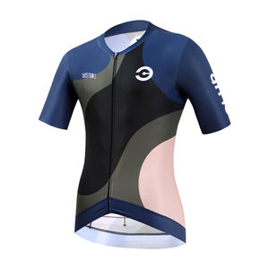 Camiseta de <span class=keywords><strong>ciclismo</strong></span> de <span class=keywords><strong>carretera</strong></span> de manga corta transpirable de verano de diseño OEM de fábrica, Camiseta deportiva Anti-UV para montar en bicicleta - Product Image 2