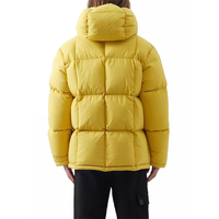Manteau d'hiver matelassé épais à capuche pour homme, veste longue zippée unie décontractée