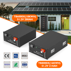 Smart BMS LiFePO4 10kwh 50 kWh 51,2 V 100Ah 200Ah 280Ah 300Ah Servidor de iones de litio solar Paquete de batería montado en rack para sistema solar - Product Image 2
