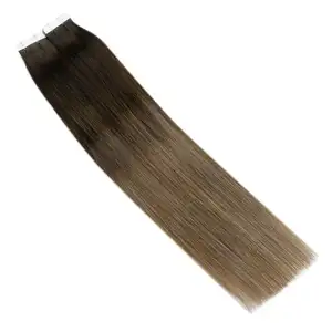 Extensiones de Cabello remy de doble estiramiento, venta al por mayor, cinta de extensión de cabello humano Natural liso de hueso virgen