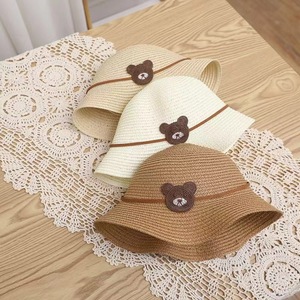 Chapeau <span class=keywords><strong>de</strong></span> paille d'ours d'été pour bébé fille garçon avec chapeaux <span class=keywords><strong>de</strong></span> soleil <span class=keywords><strong>de</strong></span> plage pour enfants - Product Image 4