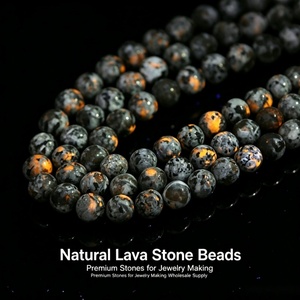Perles en pierre <span class=keywords><strong>de</strong></span> lave naturelle, rondes, noires, en roche volcanique, perles en vrac <span class=keywords><strong>de</strong></span> 6 mm et 8 mm, perles <span class=keywords><strong>de</strong></span> pierres précieuses pour la fabrication <span class=keywords><strong>de</strong></span> bijoux DIY, bracelets, vente en gros - Product Image 1