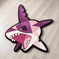 Tapis tufté à la main en forme de requin personnalisé, tapis de sol décoratif en acrylique de forme irrégulière pour salle de jeux, chambre à coucher, décoration intérieure