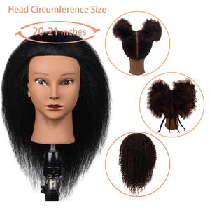 <span class=keywords><strong>Tête</strong></span> de mannequin de coiffure en <span class=keywords><strong>cheveux</strong></span> humains 100% naturels, 16 pouces, pour tressage, coiffage, présentation et pratique, avec support de perruque - Product Image 4
