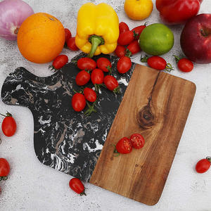 Planche de service personnalisée <span class=keywords><strong>en</strong></span> <span class=keywords><strong>bois</strong></span> d'<span class=keywords><strong>olivier</strong></span> naturel et marbre gris, biodégradable, assiettes de dîner économiques à sublimation avec poignée - Product Image 3