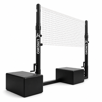 Poteau de filet de badminton et de tennis portable multisports, autoportant et réglable en hauteur pour l'entraînement sur terrain