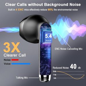 Không Dây Earbuds <span class=keywords><strong>Bluetooth</strong></span> 5.3 Tai Nghe Trong Tai 2025 Tai Nghe Không Dây Với <span class=keywords><strong>4</strong></span> ENC Mic Mini Tai Nụ Với Hifi Stereo Sâu Bass - Product Image 5