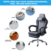 Roulettes de remplacement VIMA de 2,5 pouces (lot de 5) pour chaises de bureau, roulettes pivotantes en PU pour sols durs et moquettes, roulettes pour meubles