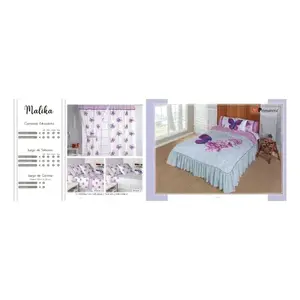 Ensemble de couette en coton Compe King Size 4 pièces, style floral princesse, avec 3 oreillers pour usage domestique - Product Image 3