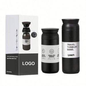 Bouteille d'eau isotherme à double paroi, gobelet de voyage pour café, tasse avec poignée, acier inoxydable, style japonais, 350/500 ml - Product Image 2