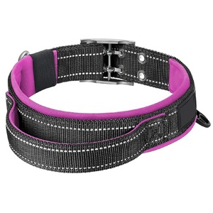 Collier de 2 pouces en néoprène rembourré en nylon multicolore pour chien avec boucle ardillon en métal Collier de dressage épais pour animaux de compagnie - Product Image 5