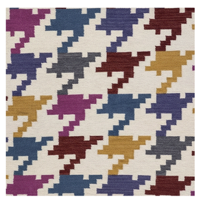 Tapis Kilim de luxe fait à la main de l'Inde tissage plat en laine Dhurrie pour chambre à coucher tissé à la main en peluche pour le salon - Product Image 1