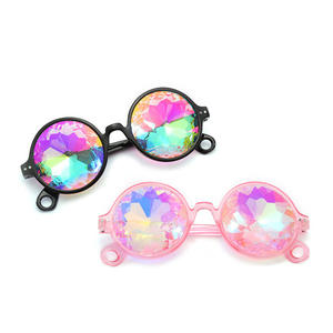 Dachuan Steampunk Rave Kaléidoscope Verre de concert Lentille de fête à facettes <span class=keywords><strong>Lunettes</strong></span> rondes Style prismatique à facettes Lentille en résine dure - Product Image 2