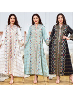 Abaya pour femmes 2026, robe musulmane, impression numérique, strass, perles, kaftan marocain, vêtements islamiques, abaya pour femmes