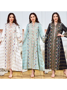 Abaya Eid 2026 <span class=keywords><strong>para</strong></span> Mujer, Vestido Musulmán con Estampado Digital, Pedrería y Cuentas, Caftán Marroquí, <span class=keywords><strong>Ropa</strong></span> Islámica - Product Image 6