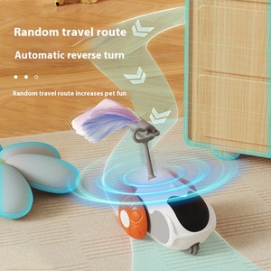 Giocattolo Interattivo per Animali Domestici a Forma di Auto Sportiva Intelligente - Controllo Tramite App e Telecomando, Gioco con Piuma per Gatti e Cani da Interno - Product Image 6