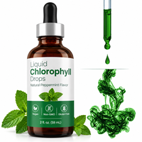 Gouttes de chlorophylle liquide 2 fl oz Saveur menthe poivrée naturelle Formule végétalienne sans OGM sans gluten