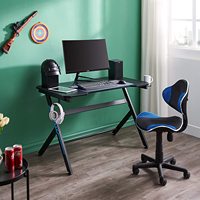 Table de jeu, vente en gros, pc, noir, 30 pcs/lot, avec support de gobelets et crochet de casque, pour mobilier domestique