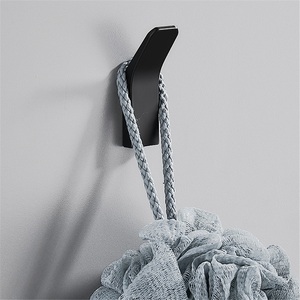 Punch-free Black Coat <b>Hook</b> Iron White Clothes <b>Hook</b> Wall-mounted Kitchen Towel Hanger Bathroom Single Modern Flexible Reusable - Product Image 3