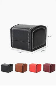 Vente en gros de montre-bracelet <span class=keywords><strong>Becan</strong></span> boîte-cadeau de rangement boîte de montre en papier de carton rigide noir de luxe étuis boîte de montre en cuir PU - Product Image 4